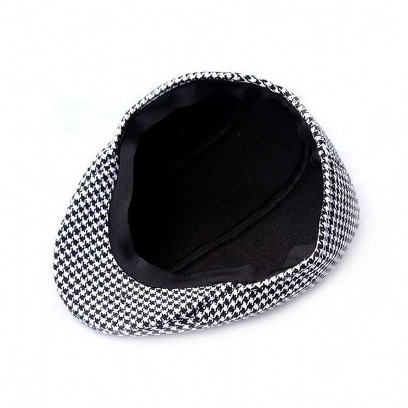 Siatkowy Wełniany Beret Dla Rodziców I Dzieci Casual Houndstooth Hat