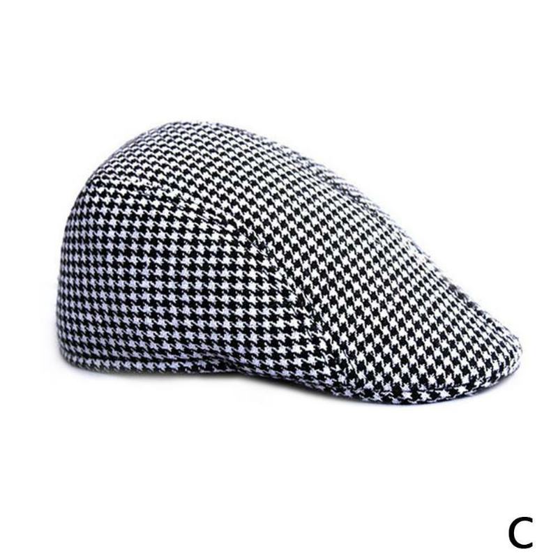 Siatkowy Wełniany Beret Dla Rodziców I Dzieci Casual Houndstooth Hat