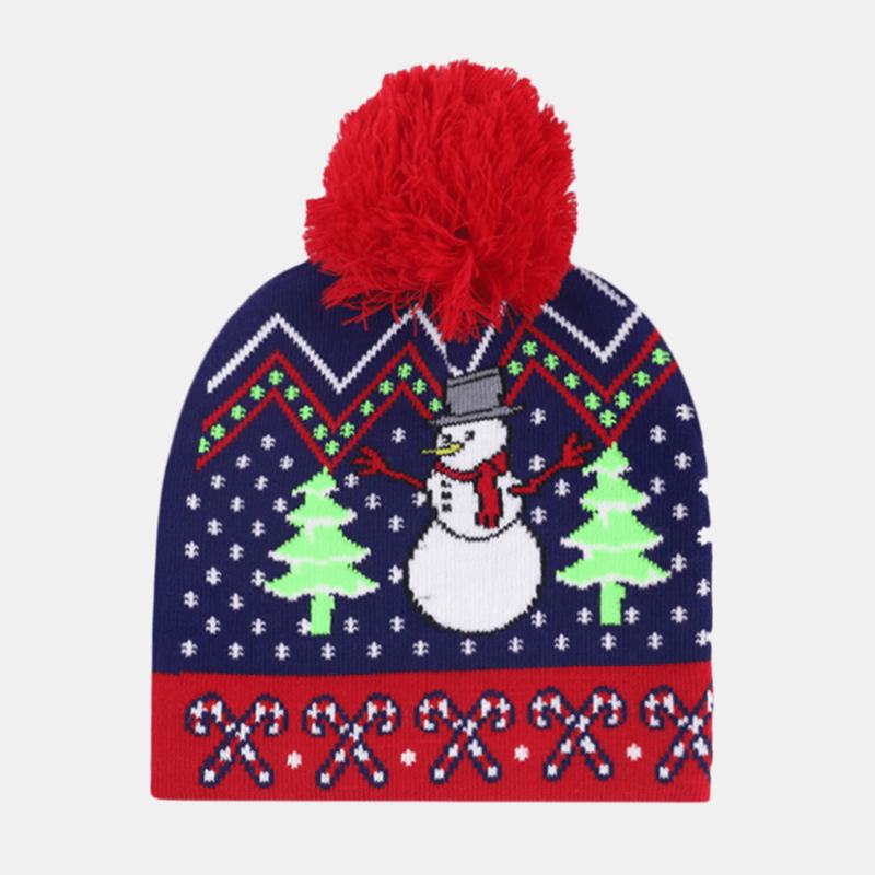 Świąteczna Dzianinowa CZapka Żakardowa Unisex Ciepła CZapka Beanie