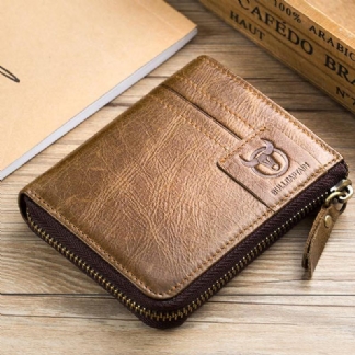 Skórzany Portfel Vintage Zipper Card Holder