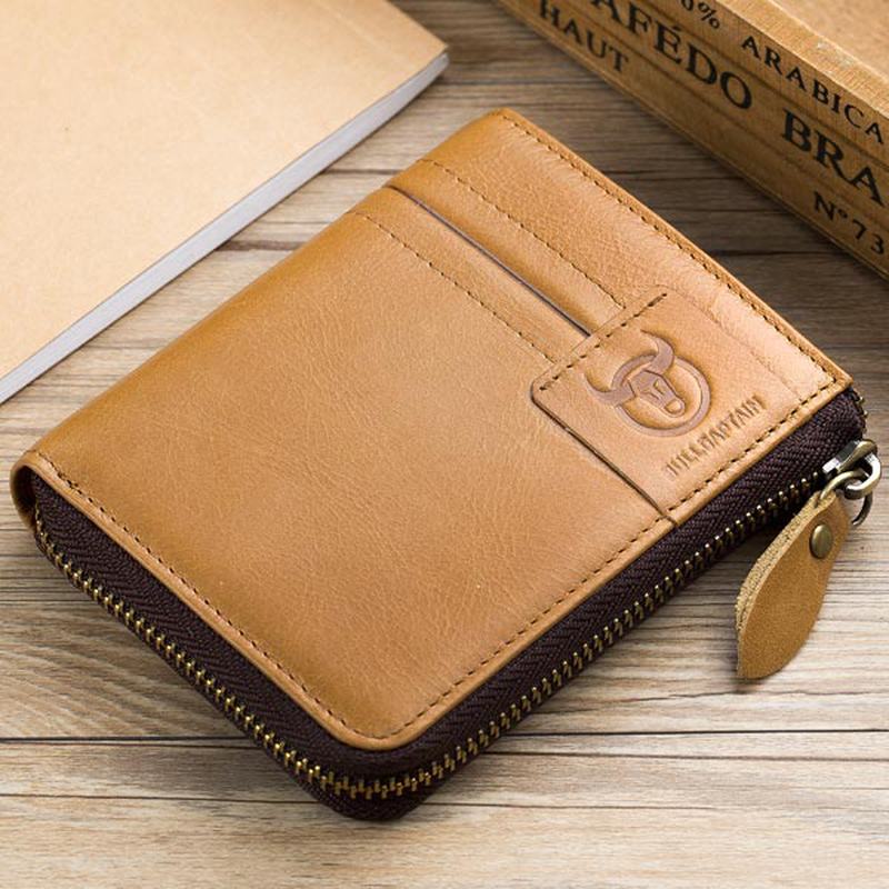 Skórzany Portfel Vintage Zipper Card Holder