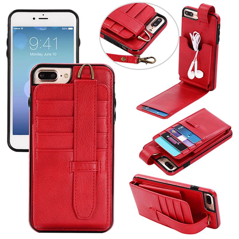 Skórzany Wielofunkcyjny Iphone 6 / 6 S / 6 Plus / 6 S Plus / 7 / 7 Plus Etui Portfel Posiadacz Karty Torba Na Telefon