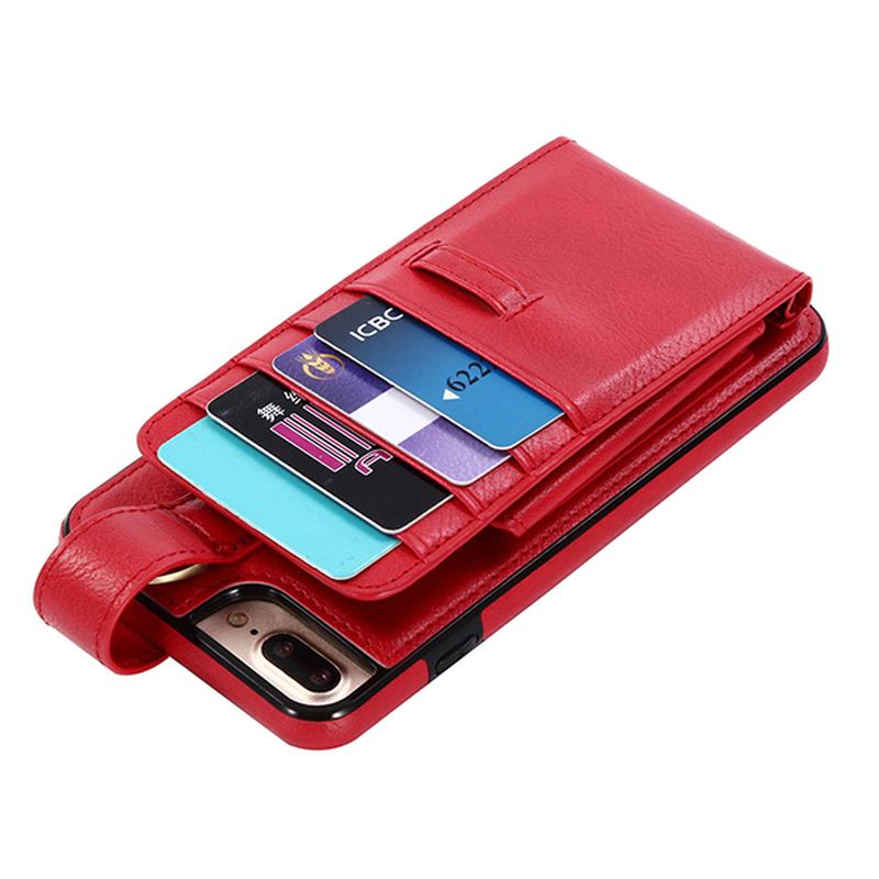 Skórzany Wielofunkcyjny Iphone 6 / 6 S / 6 Plus / 6 S Plus / 7 / 7 Plus Etui Portfel Posiadacz Karty Torba Na Telefon