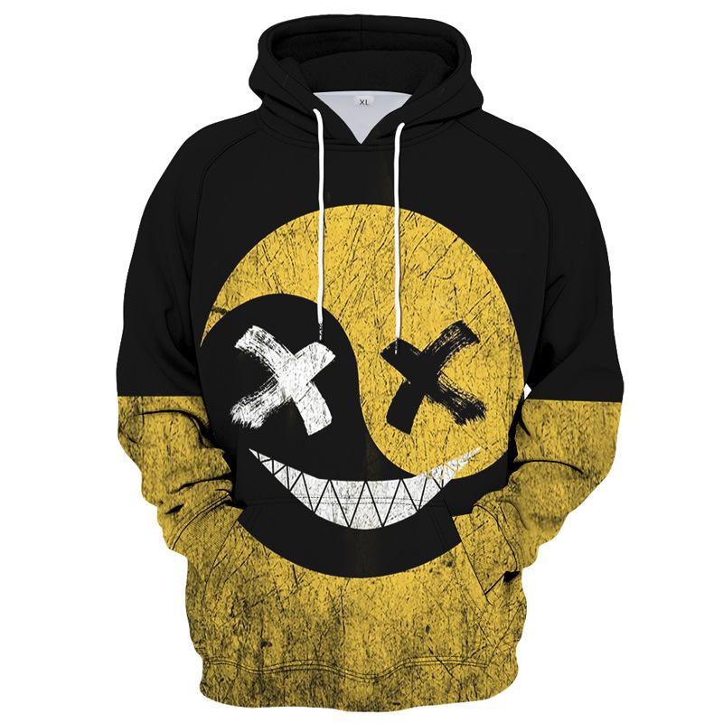 Smiley Series 3d Druk Cyfrowy Casual Sportowy Sweter Z Kapturem