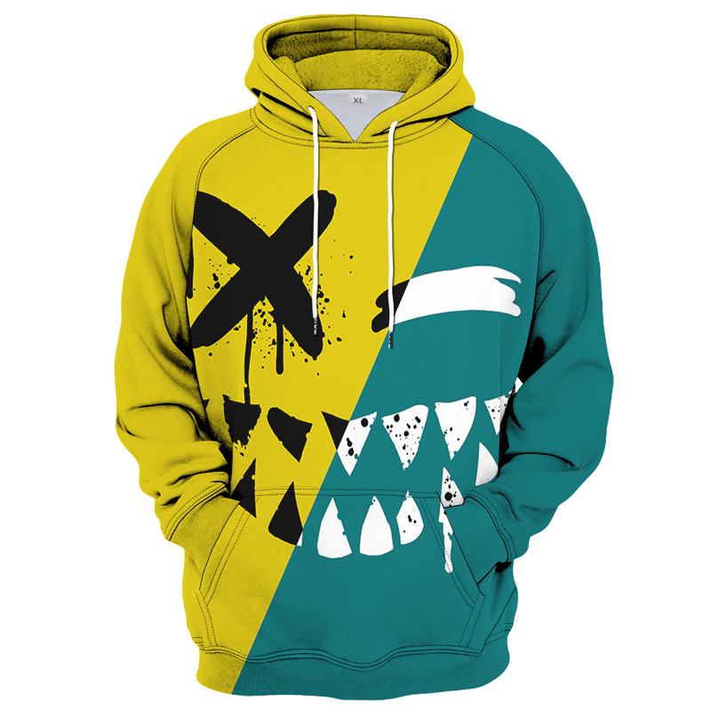 Smiley Series 3d Druk Cyfrowy Casual Sportowy Sweter Z Kapturem