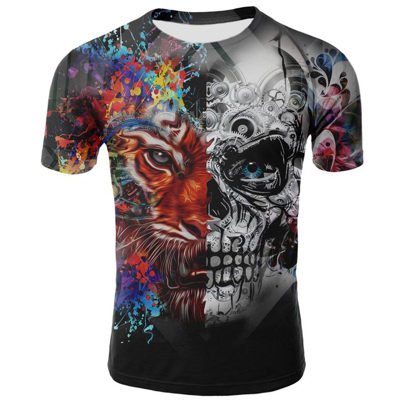 Smoking Skull 3d Digital Drukowanie T-shirt