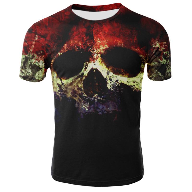 Smoking Skull 3d Digital Drukowanie T-shirt