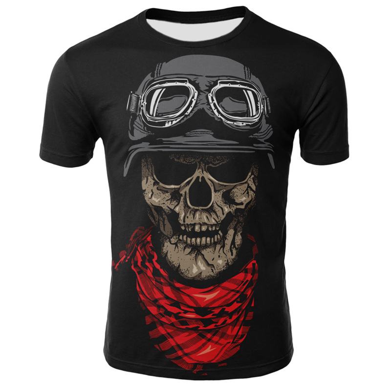 Smoking Skull 3d Digital Drukowanie T-shirt