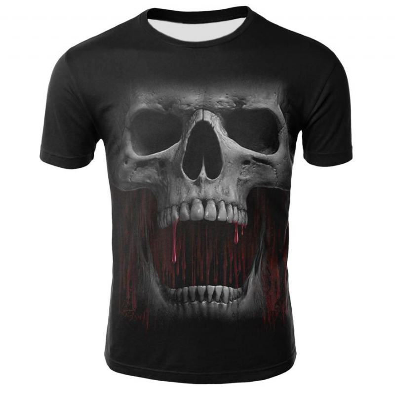 Smoking Skull 3d Digital Drukowanie T-shirt