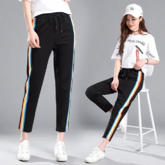 Spodnie Dresowe Odzież Sportowa Spodnie Tęczowe Damskie CZarne Spodnie Harem Harajuku Spodnie Kpop Plus Size Kobiece Na Co Dzień