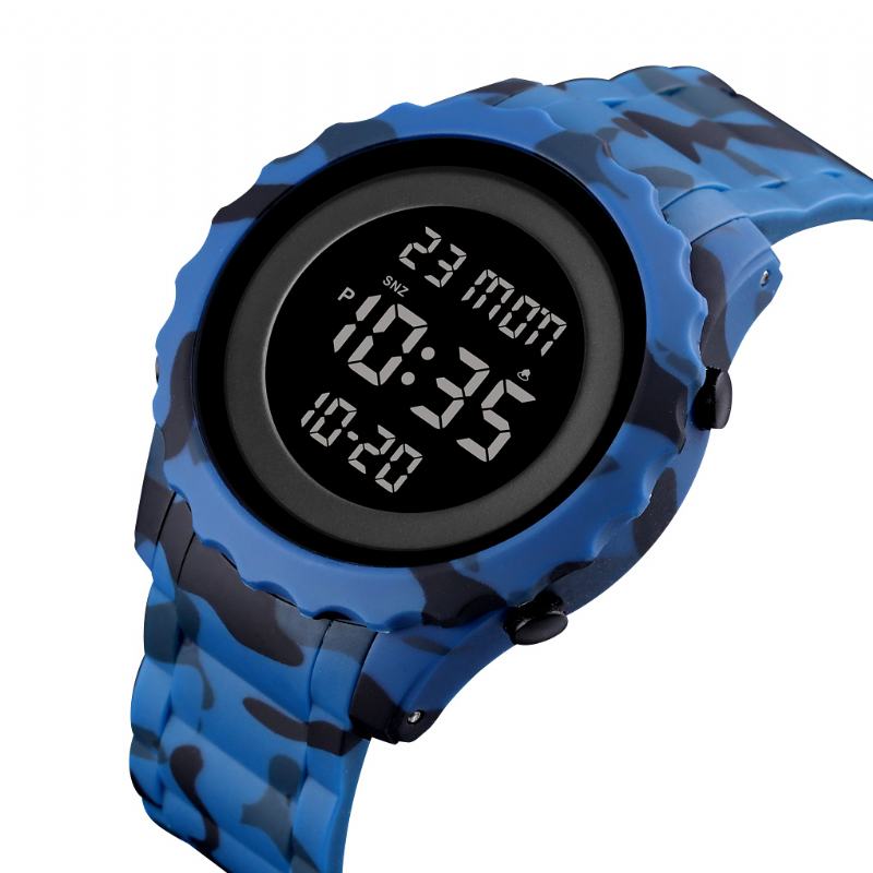 Sport Męskie Watch Data Tydzień Luminous Display Stoper Odliczanie Wodoodporny Zewnętrzny Zegarek Cyfrowy