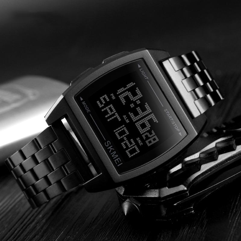 Sportowy Zegarek Męski 3atm Wodoodporny Wyświetlacz Tygodniowy Led Elektroniczny Zegarek Cyfrowy