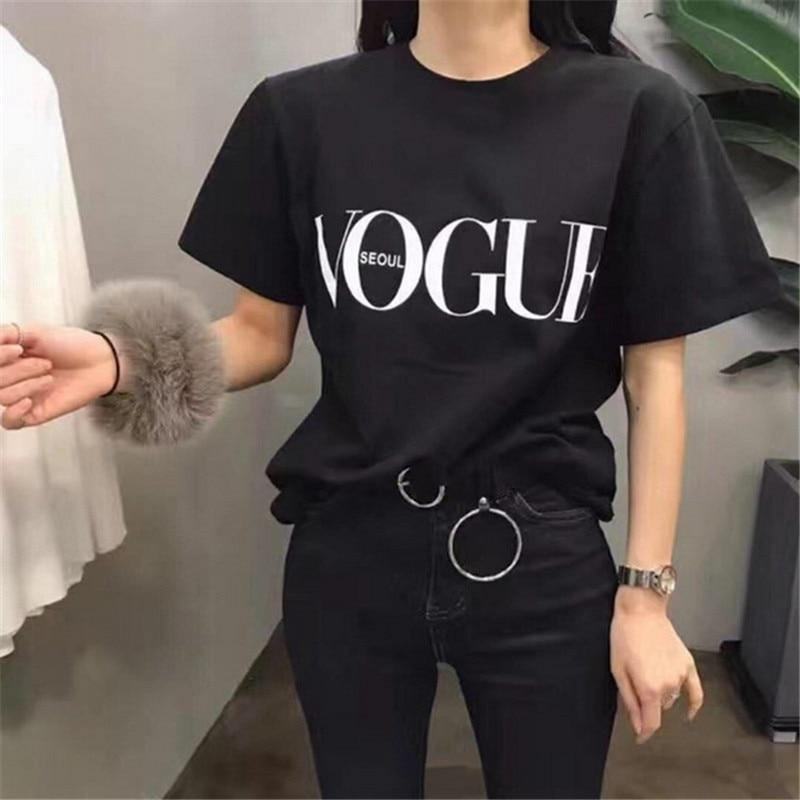 Summer Girl Topy Z Krótkim Rękawem Dla Kobiet Vogue List Z Nadrukiem Harajuku T-shirt Kobieta Camisas