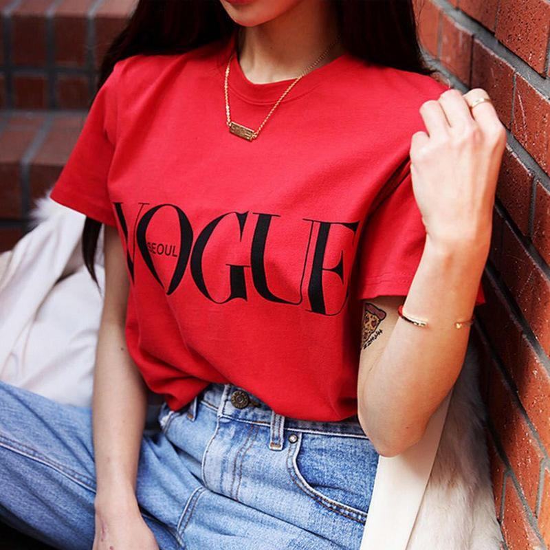 Summer Girl Topy Z Krótkim Rękawem Dla Kobiet Vogue List Z Nadrukiem Harajuku T-shirt Kobieta Camisas