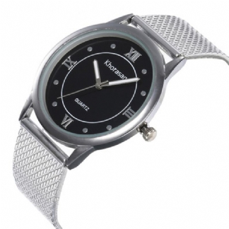 Symulacja W Skali Rzymskiej Plastikowy Pasek Z Siatki Casual Style Moda Damskie Watch Zegarek Kwarcowy