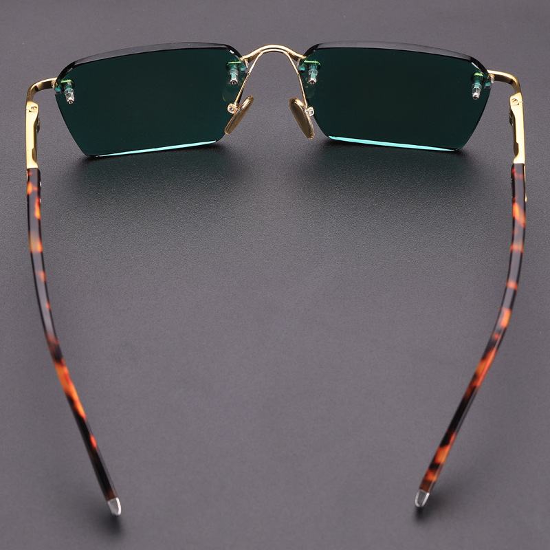 Szklane Okulary Przeciwsłoneczne Bez Oprawek Kobiety Mężczyźni Vintage Crystal Stone Lens Sun