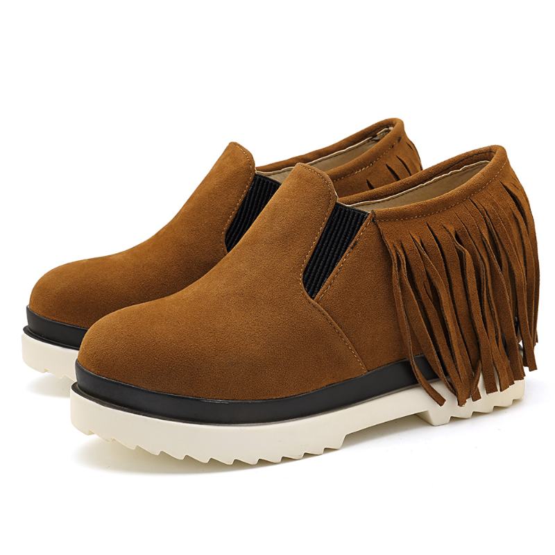 Tassel Slip On Koturny Platforma Wygodne Botki