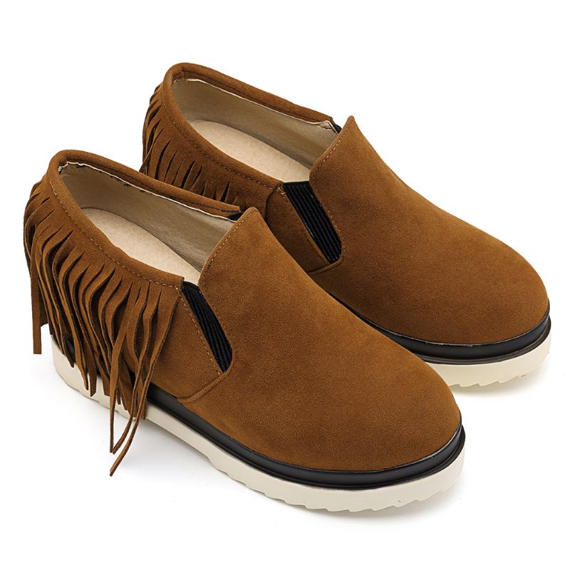 Tassel Slip On Koturny Platforma Wygodne Botki