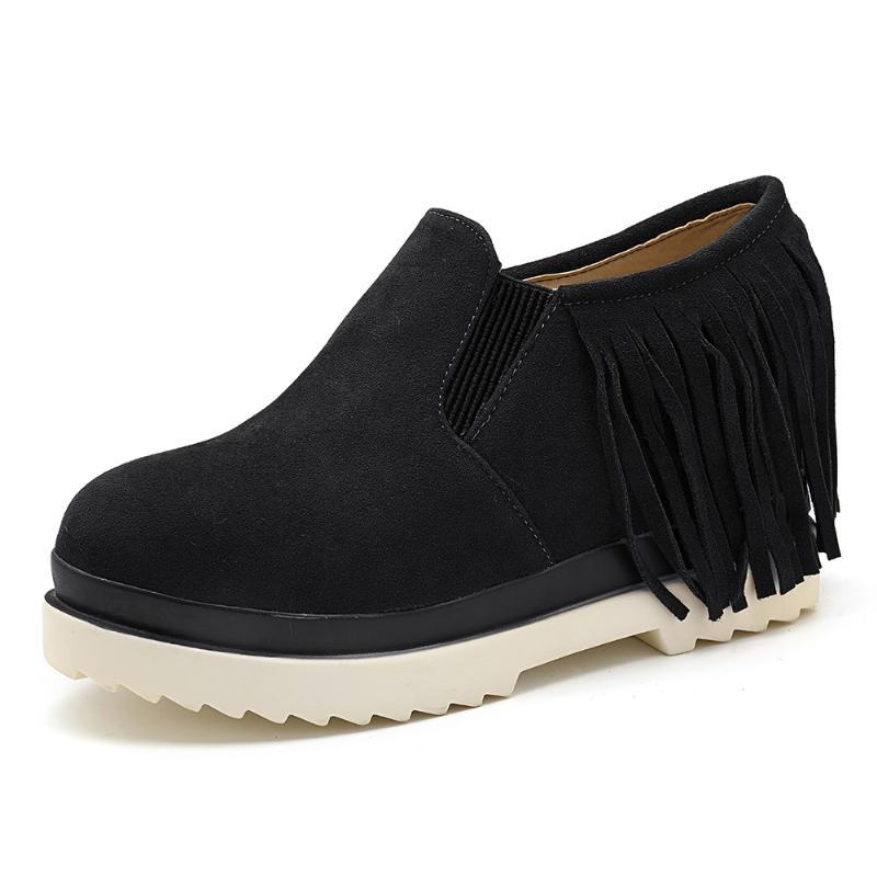 Tassel Slip On Koturny Platforma Wygodne Botki