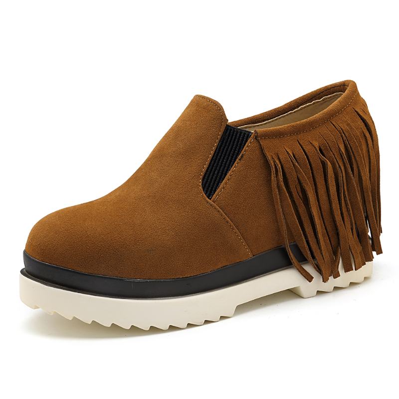 Tassel Slip On Koturny Platforma Wygodne Botki