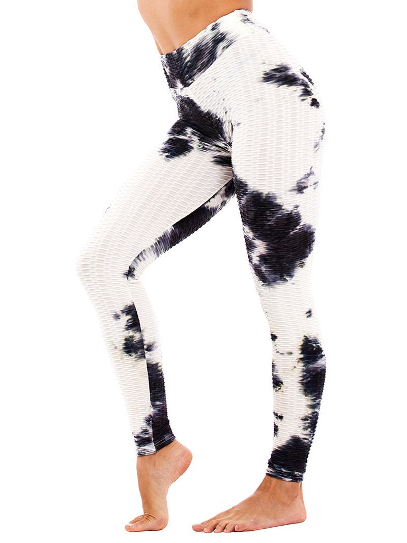 Tie-dye Losowy Nadruk Wysoka Talia Slim Sport Yoga Casual Legginsy Dla Kobiet