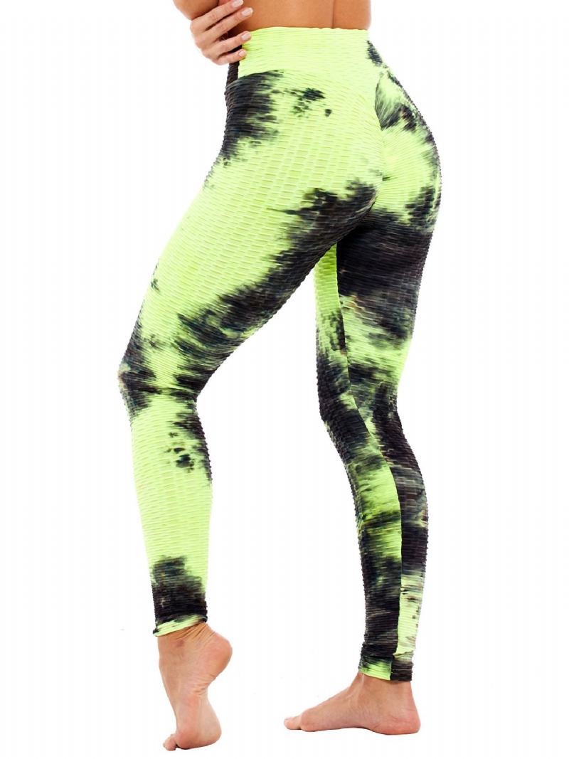 Tie-dye Losowy Nadruk Wysoka Talia Slim Sport Yoga Casual Legginsy Dla Kobiet