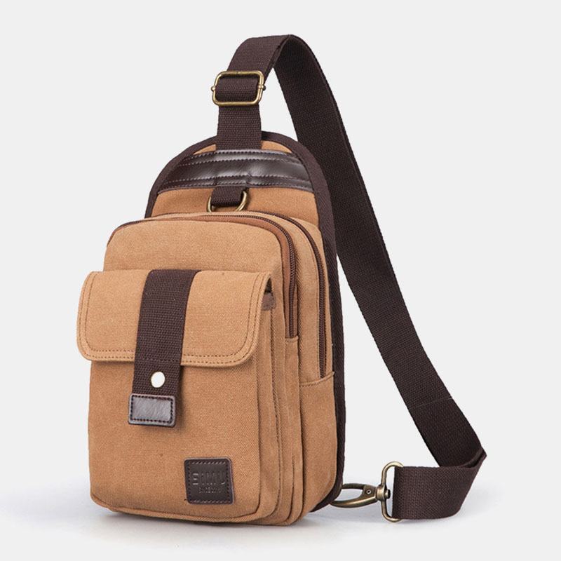 Torba Męska Vinatge Anti-theft Canvas Chest Bag Torba Na Ramię Crossbody