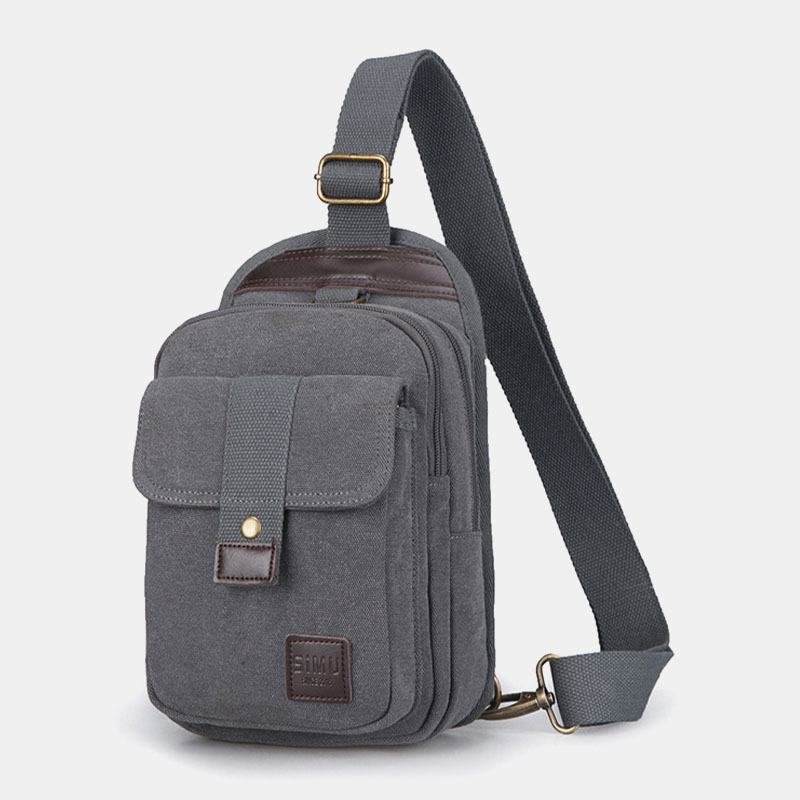 Torba Męska Vinatge Anti-theft Canvas Chest Bag Torba Na Ramię Crossbody