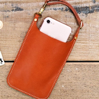 Torba Z Prawdziwej Skóry Vintage Casual Carry 6.1 Cala Torba Na Telefon Torba Na Monety Torba Na Talię Dla Kobiet Mężczyzn