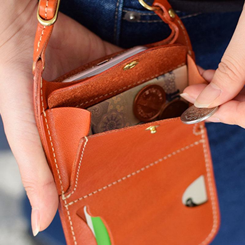 Torba Z Prawdziwej Skóry Vintage Casual Carry 6.1 Cala Torba Na Telefon Torba Na Monety Torba Na Talię Dla Kobiet Mężczyzn