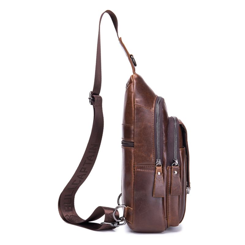 Torba Z Prawdziwej Skóry Vintage Sling Bag Torba Na Klatkę Piersiową Dla Mężczyzn