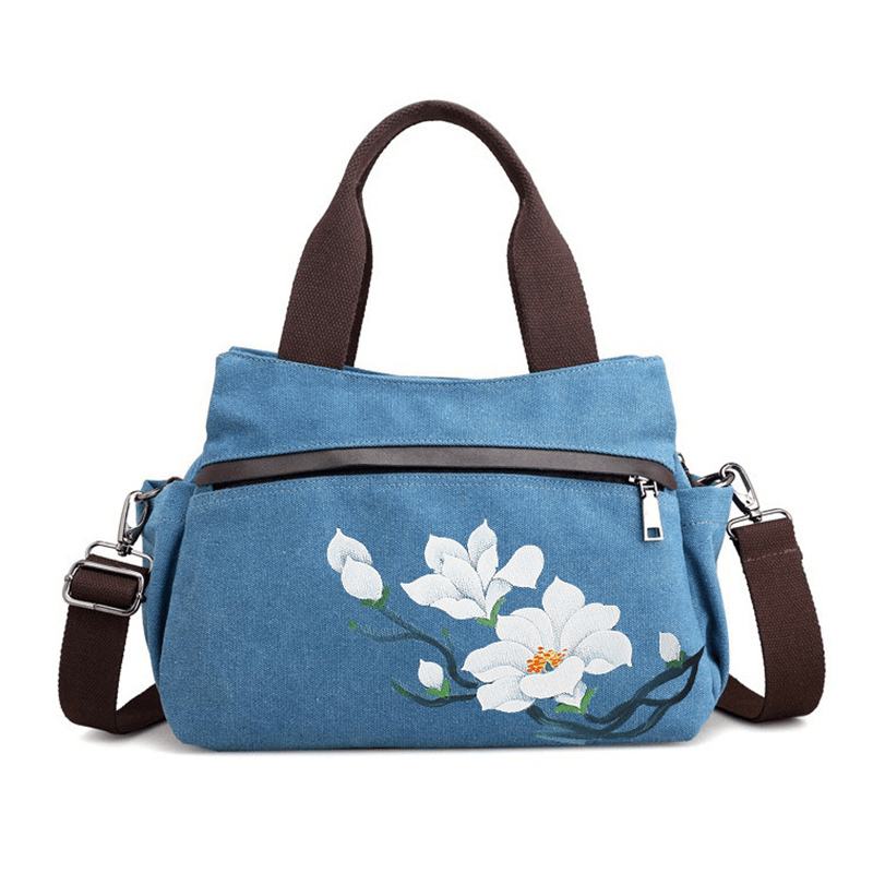 Torebka Damska Lotus Canvas Chińska Torba Crossbody