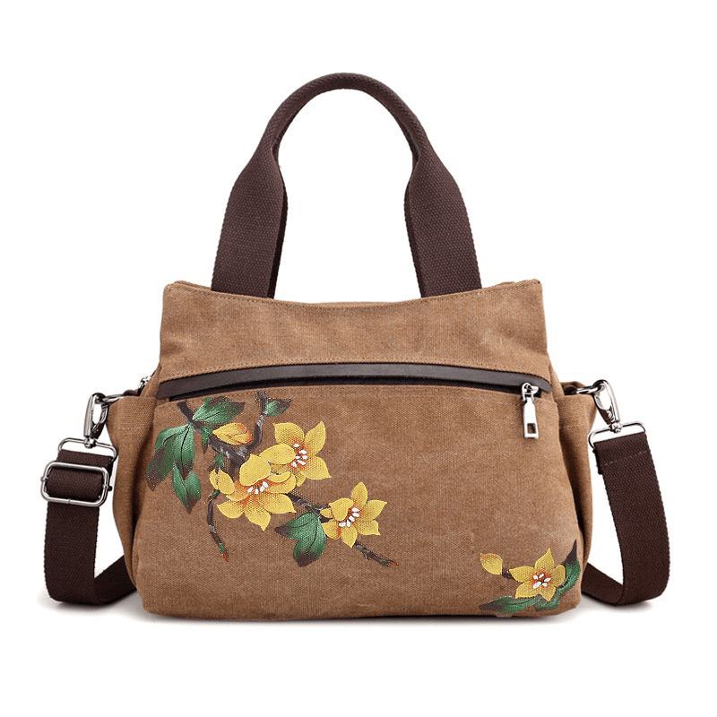 Torebka Damska Lotus Canvas Chińska Torba Crossbody