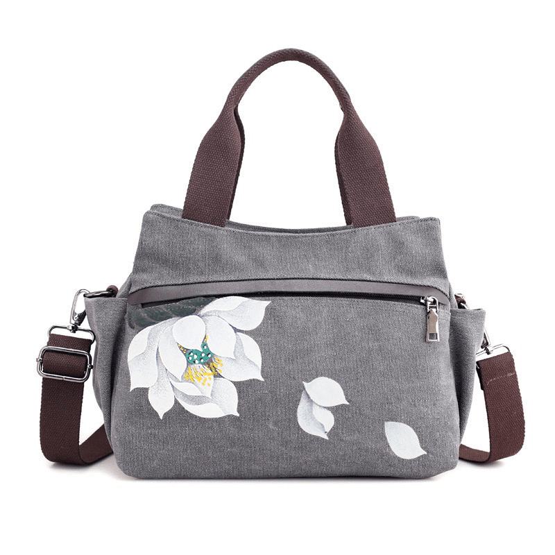 Torebka Damska Lotus Canvas Chińska Torba Crossbody