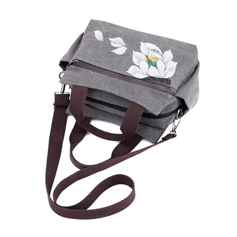 Torebka Damska Lotus Canvas Chińska Torba Crossbody