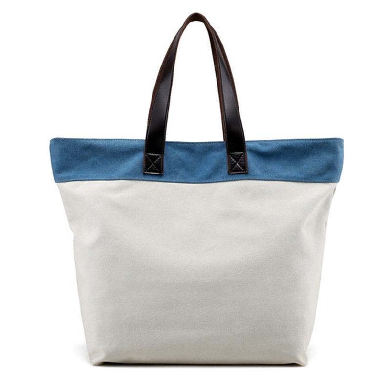 Torebka Damska Na Płótno Hit Color Tote Bag Casual Torebka Na Ramię