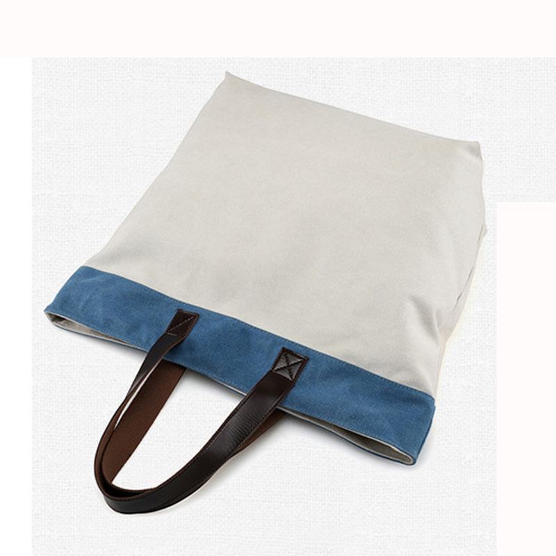 Torebka Damska Na Płótno Hit Color Tote Bag Casual Torebka Na Ramię