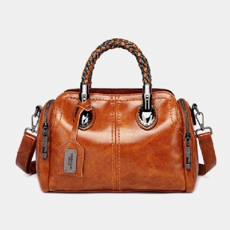 Torebka Damska Vintage Oil Wax Skórzana Torba Crosssbody