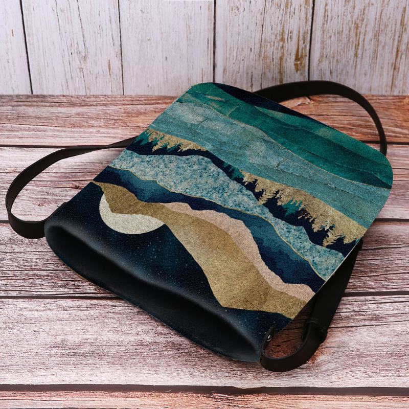 Torebka Damska Z Filcu Górskiego Treetop Landscape Drukowanie Torba Crossbody Torba Na Ramię