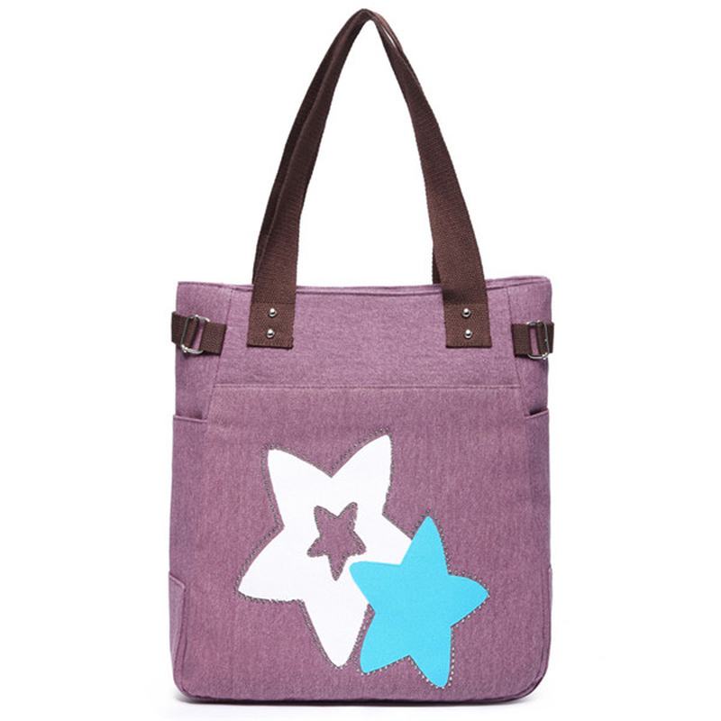 Torebki Damskie Canvas Star Tote Casual Torby Na Ramię Pojemność Torby Na Zakupy