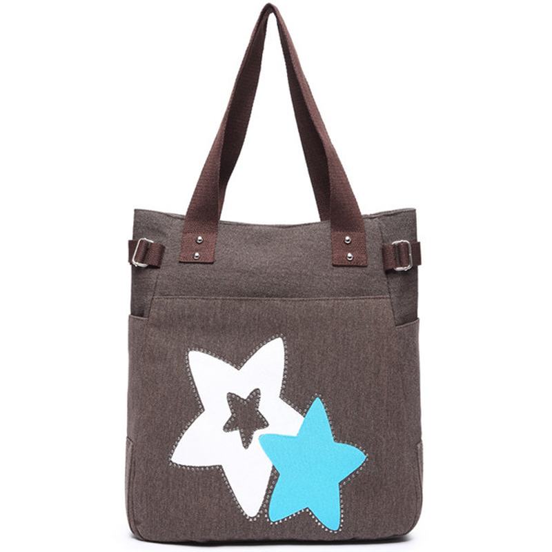 Torebki Damskie Canvas Star Tote Casual Torby Na Ramię Pojemność Torby Na Zakupy