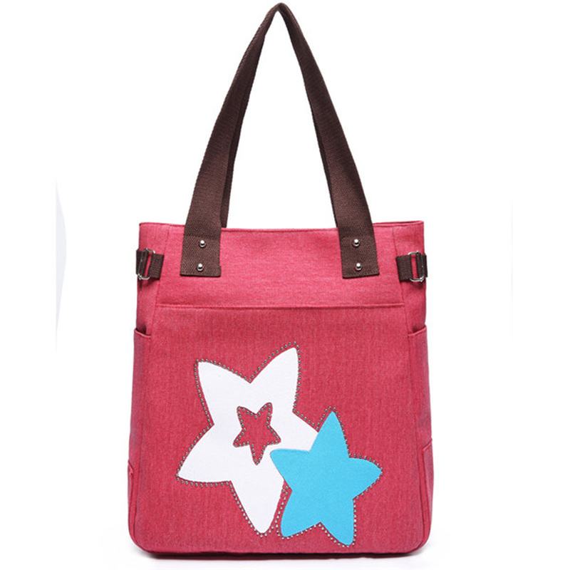 Torebki Damskie Canvas Star Tote Casual Torby Na Ramię Pojemność Torby Na Zakupy