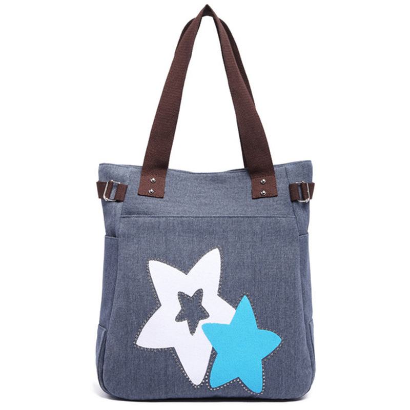 Torebki Damskie Canvas Star Tote Casual Torby Na Ramię Pojemność Torby Na Zakupy