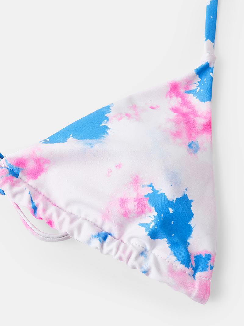 Triangle Tie-dye Halter String Bikini Stroje Plażowe Z Odkrytymi Plecami Dla Kobiet