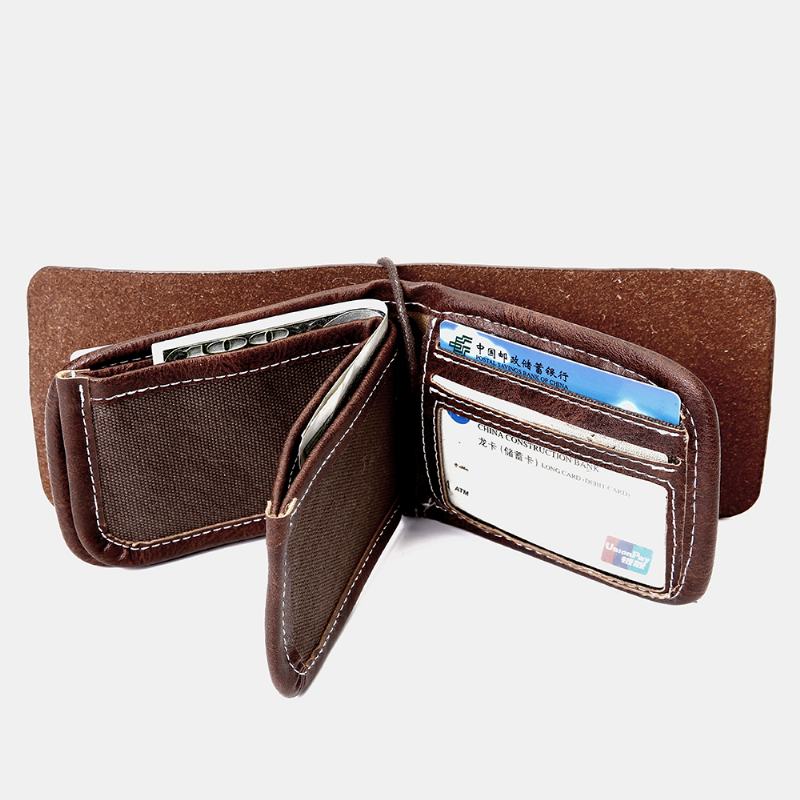 Udostępnij Kupony Mężczyźni Vintage Card Holder Solid Short