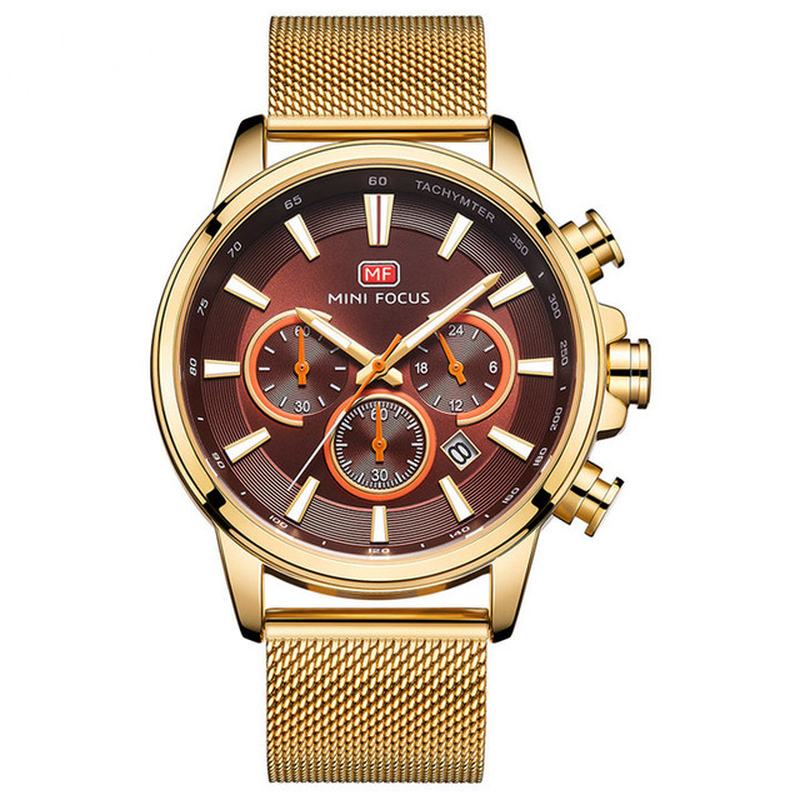 Ultra Cienki Pasek Z Siatki Kalendarz Luminous Biznesowy Zegarek Dla Mężczyzn Zegarek Kwarcowy