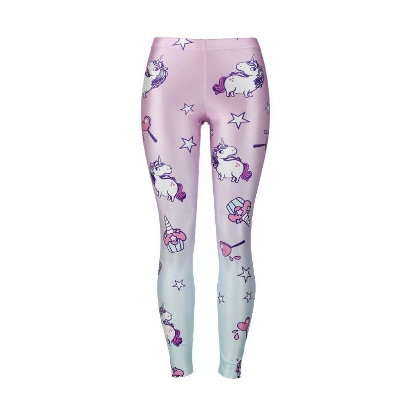 Unicorn Series Damskie Legginsy Star Ice Cream Digital Drukowanie Legg Sweat Workout Woman Legging Slim Pants