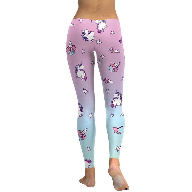 Unicorn Series Damskie Legginsy Star Ice Cream Digital Drukowanie Legg Sweat Workout Woman Legging Slim Pants