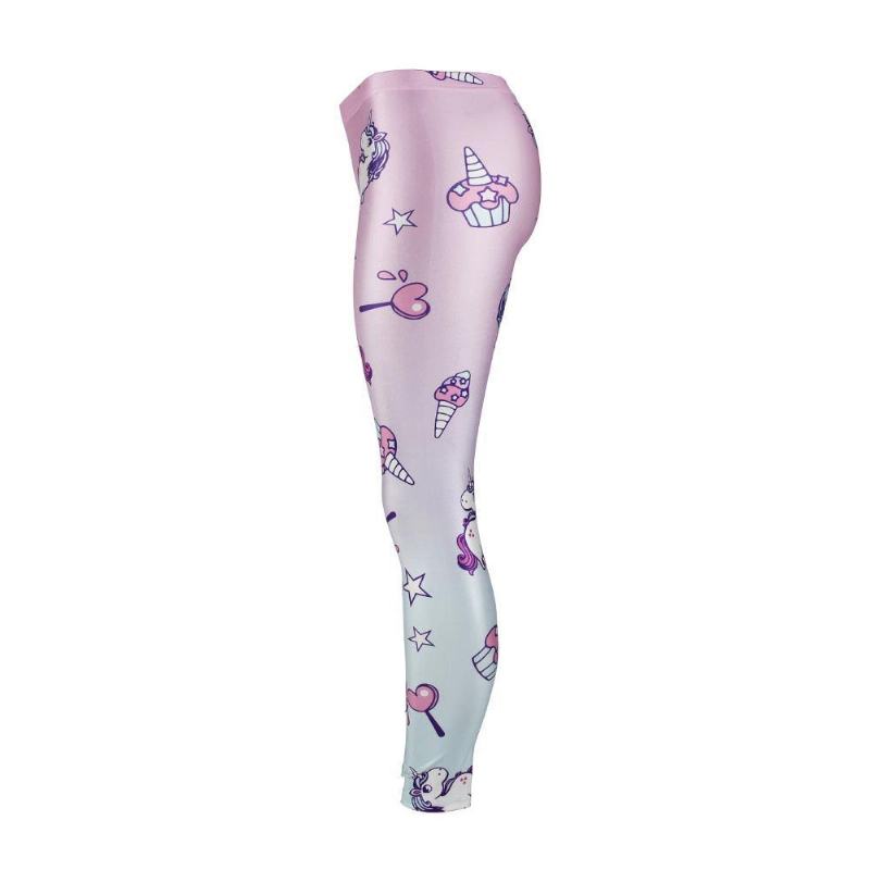 Unicorn Series Damskie Legginsy Star Ice Cream Digital Drukowanie Legg Sweat Workout Woman Legging Slim Pants