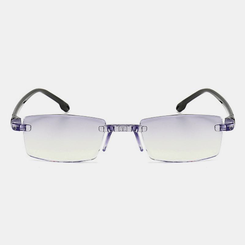 Unisex Anti-blue Light Bezramowe Hd Diamentowe Przycinanie Bi-light Podwójne Okulary Do CZytania Okulary Prezbiopijne